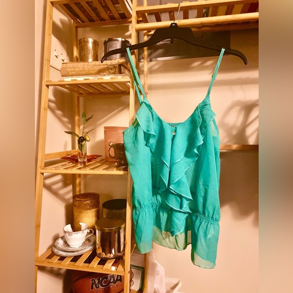 Aqua Ruffle Top - Picture 2 of 4